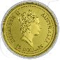 Preview: 1/10 Unze Gold Australien Känguru Münzen-Wertseite