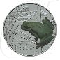 Preview: Österreich 3 Euro 2018 Frosch Tier Taler teilcoloriert handgehoben Münzen-Bildseite