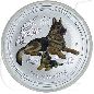 Preview: Australien 50 Cents 2018 BU Silber Lunar II Jahr des Hundes in Farbe