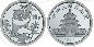Preview: China Panda 1987 Silber Münze Vorderseite und Rückseite zusammen