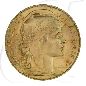 Preview: Frankreich 20 Francs 1908 Gold 5,806 gr. fein Marianne und Hahn