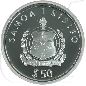 Preview: Samoa 50 Tala Palladium 1988 KonTiki PP OVP Münzen-Wertseite