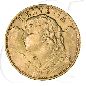Preview: Schweiz 20 Franken Vreneli Gold 5,81g fein Münzen-Bildseite