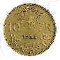 Preview: Schweiz 10 Franken Gold 2,90g fein Vreneli 1922 vz Münzen-Wertseite
