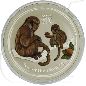 Preview: Australien 2 Dollar 2016 BU Silber Lunar II Jahr des Affen Farbe