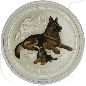 Preview: Australien 2 Dollar 2018 BU Silber Lunar II Jahr des Hundes Farbe