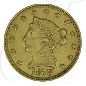 Preview: USA 2,5 Dollar 1878 ss-vz Gold 3,76g fein Liberty Eagle Coronet Head