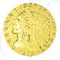 Preview: USA 5 Dollar 1908 ss-vz Gold Indian Head - Indianer Münzen-Bildseite