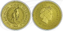1/4 Unze Gold Australien Känguru Münze Vorderseite und Rückseite zusammen