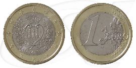 1-euro-2013-san-marino-umlaufmuenze Münze Vorderseite und Rückseite zusammen