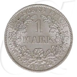 1 Mark 1875 B Kaiserreich kleiner Adler fast stempelglanz Münzen-Bildseite