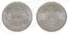 1 Mark 1875 B Kaiserreich kleiner Adler fast stempelglanz Münze Vorderseite und Rückseite zusammen
