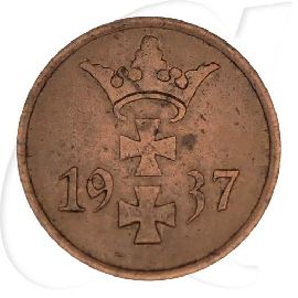 Danzig 1 Pfennig 1937 ss Wappen