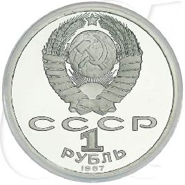 1 Rubel 1987 Borodino Schlacht Münzen-Wertseite