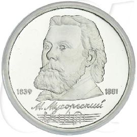 Russland 1 Rubel 1989 Cu/Ni PP Mussorgskij