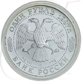 Russland 1 Rubel 1997 Silber PP Kasan-Kathedrale