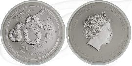 10 Dollar 2013 Schlange Australien Silber Lunar Münze Vorderseite und Rückseite zusammen