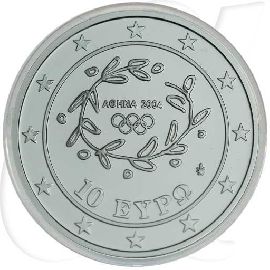 Griechenland 10 Euro Silber 2004 PP Olympia 2004 - Gewichtheben