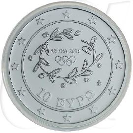 10 Euro Griechenland 2004 Ringen Münzen-Wertseite