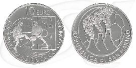 10 Euro San Marino 2004 Fußball WM 2006 Münze Vorderseite und Rückseite zusammen
