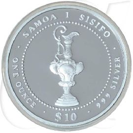 10 Tala 1987 Samoa Americas Cup Sieg 1983 Münzen-Wertseite