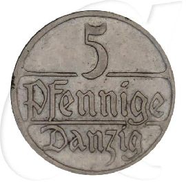 Danzig 5 Pfennig 1923 ss Wappen (kippelt etwas)