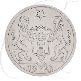 Danzig 1 Gulden 1923 ss-vz Kogge