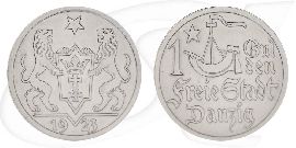 Danzig 1 Gulden 1923 ss-vz Kogge