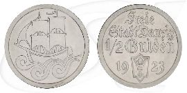 Danzig 1/2 Gulden 1923 vz Kogge