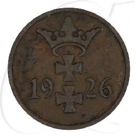 Danzig 1 Pfennig 1926 ss Wappen