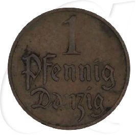 Danzig 1 Pfennig 1926 ss Wappen