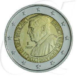 2 Euro 2007 Vatikan Münzen-Bildseite