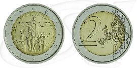 2 Euro 2013 Vatikan Münze Vorderseite und Rückseite zusammen