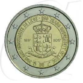 2 Euro 2017 Belgien Lüttich Münzen-Bildseite
