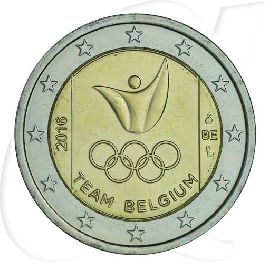 2 Euro Belgien 2016 Olympia Münzen-Bildseite