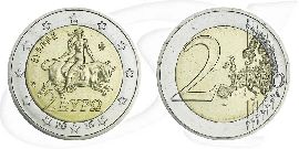 2 Euro Griechenland 2016 Münze Vorderseite und Rückseite zusammen