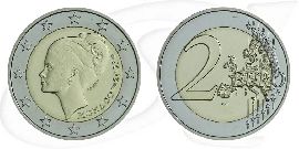 2 Euro Münze Monaco 2007 Münze Vorderseite und Rückseite zusammen