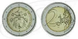 2 Euro Münze 2013 Vatikan Münze Vorderseite und Rückseite zusammen