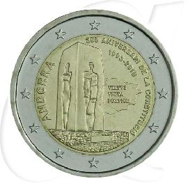 2 Euro Münze Andorra 2018 Münzen-Bildseite