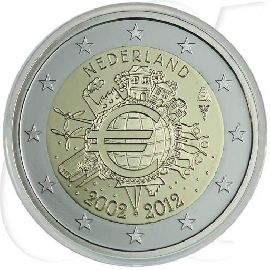 Niederlande 2 Euro 2012 10 Jahre Euro-Bargeld PP OVP