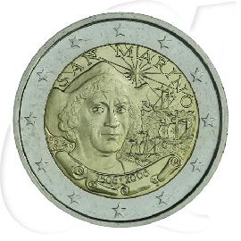2 Euro San Marino 2006 Kolumbus Münzen-Bildseite