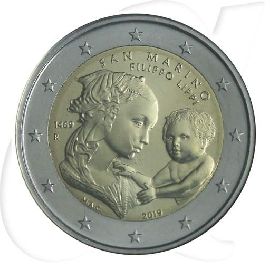 2 Euro San Marino 2019 Münzen-Bildseite
