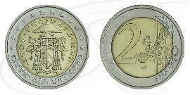 2 Euro Vatikan 2005 Sede Vacante Münze Vorderseite und Rückseite zusammen