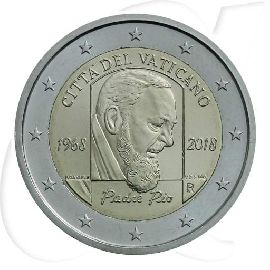 Vatikan 2 Euro 2018 50. Todestag Pater Pio st OVP Münzen-Bildseite