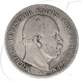 2 Mark 1877 Wilhelm Preussen Münzen-Bildseite