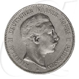 2 Mark 1896 Wilhelm Preussen Münzen-Bildseite