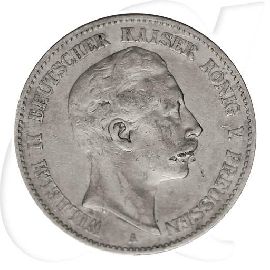 2 Mark 1899 Wilhelm Preussen Münzen-Bildseite