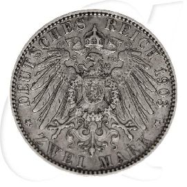 2 Mark 1903 Sachsen Münzen-Wertseite