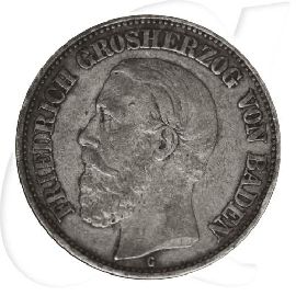 2 Mark Baden 1901 Münze Münzen-Bildseite