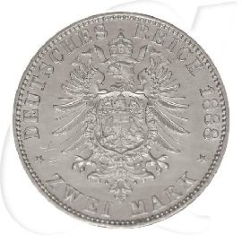 2 Mark König Friedrich 1888 Münzen-Wertseite